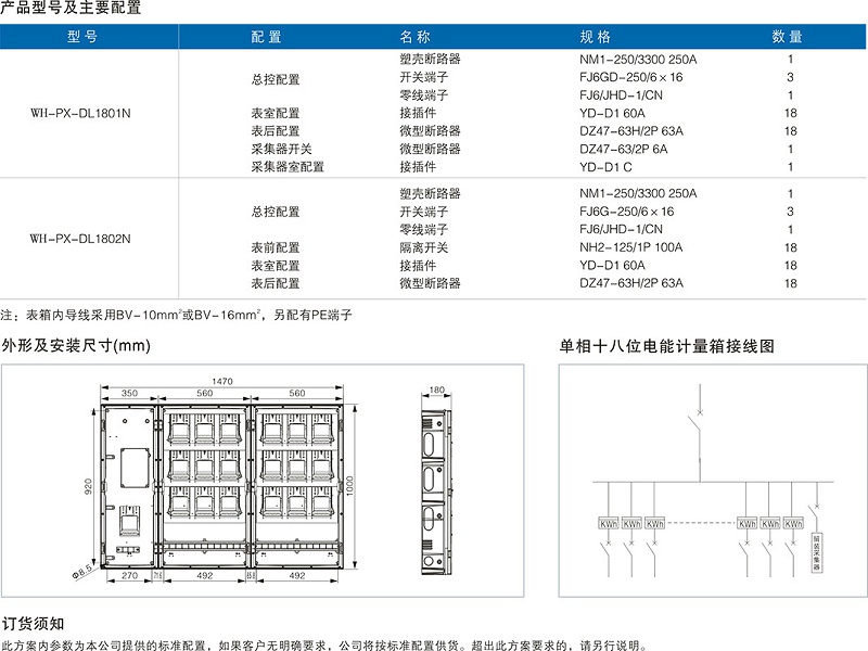 单相十八表位电表箱3排